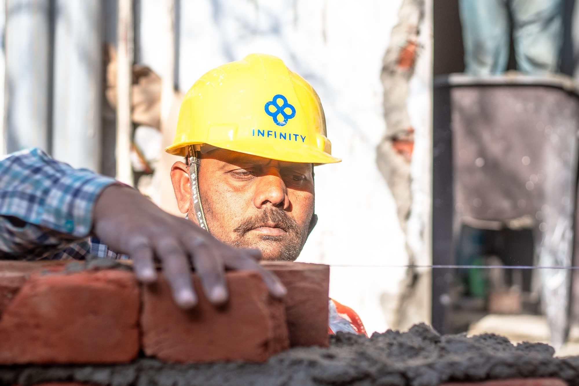 Construction professional working on a building project